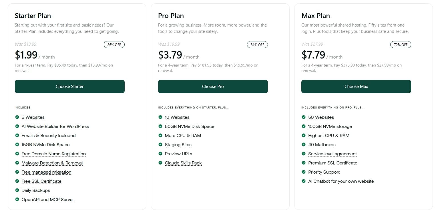 Hosting.com Reviews 2027: Pricing, Performance, Features & WordPress Guide 2 Compare Hosting.com pricing and billing terms