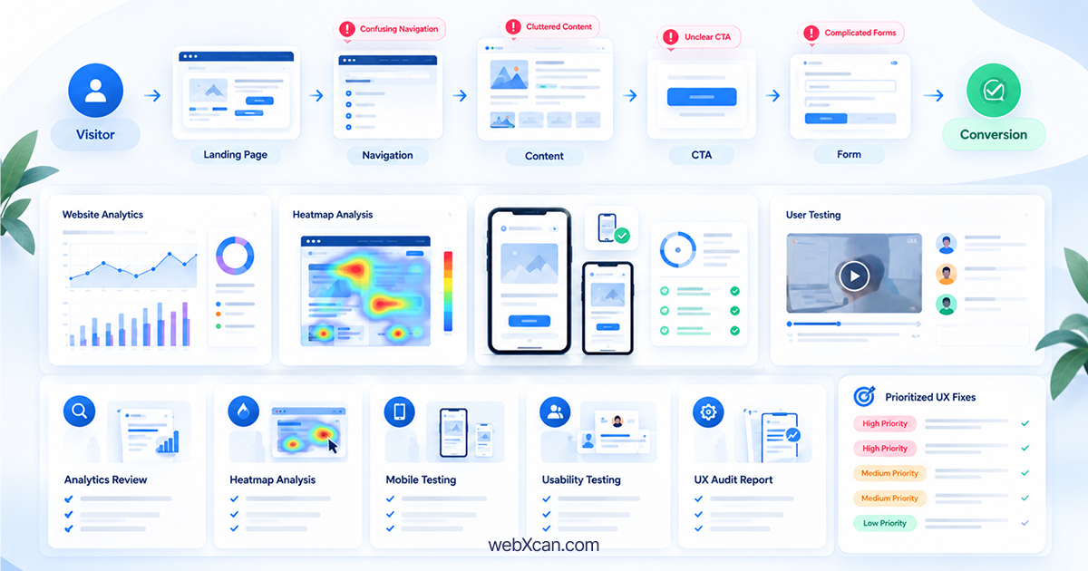 10 UX Mistakes That Hurt Website Conversions: The Ultimate Guide to Fixing Them 3 Audit website UX problems with analytics and usability testing